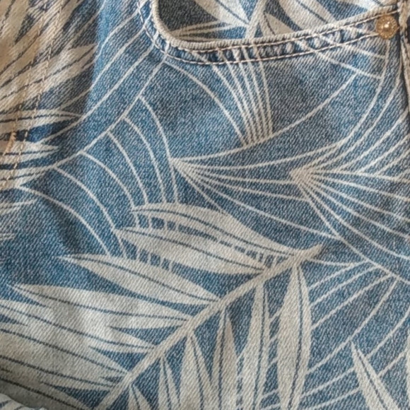 Current/Elliott Denim High Waist Tropical Palm Print Shorts - Picture 7 of 7